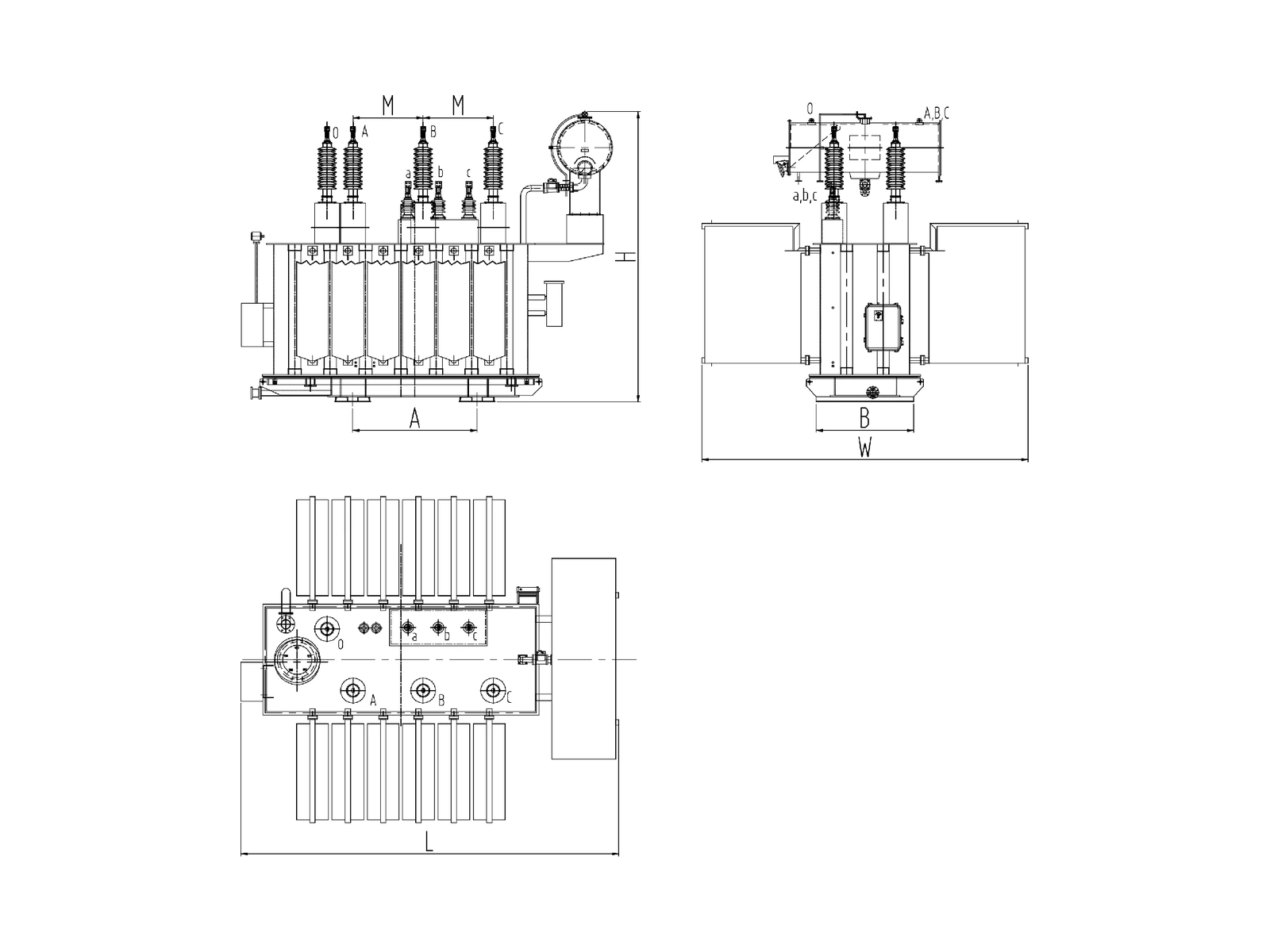 66 kV SZ-6300~63000/66 outline drawing