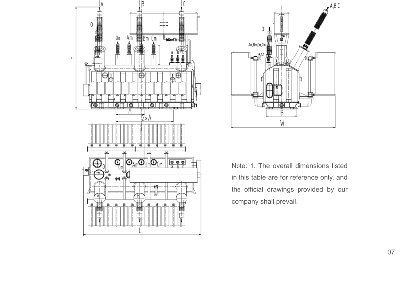 220 kV Power Transformer Reference Drawing